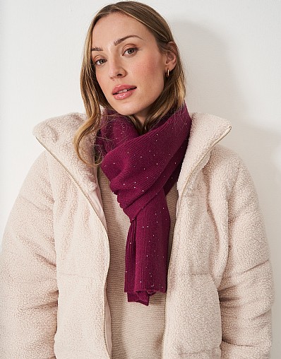 Glitterball Scarf in Beet Red
