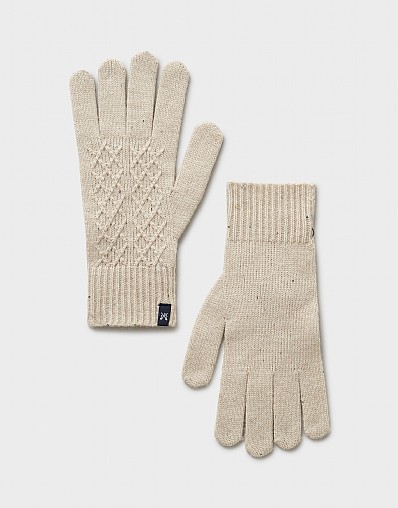 Glitterball Cable Gloves in Beige