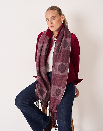 Polka Dot Scarf in Burgundy