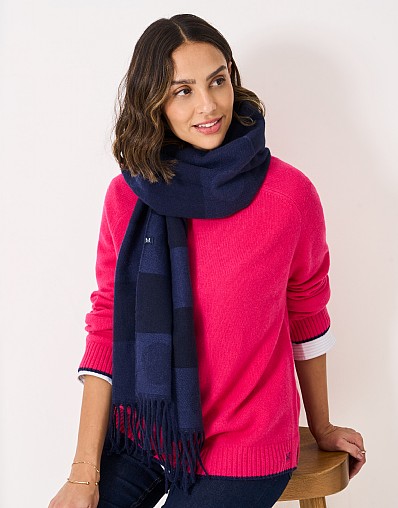 Polka Dot Scarf in Navy
