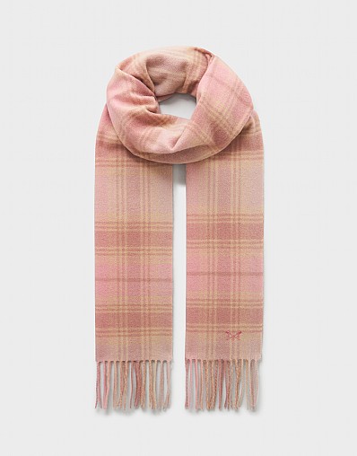 Wool Scarf in Pink Check