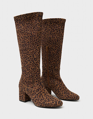 Bella Tall Heel Boot in Leopard Print