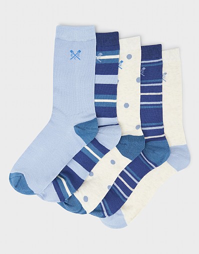 5 Pack Bamboo Sock in Blue