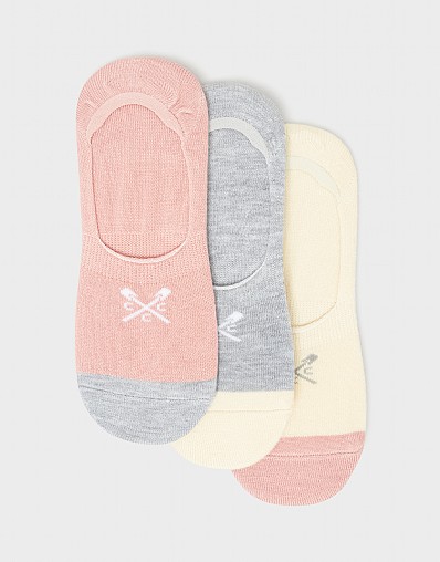 3 Pack Secret Socks in White Navy Stripe