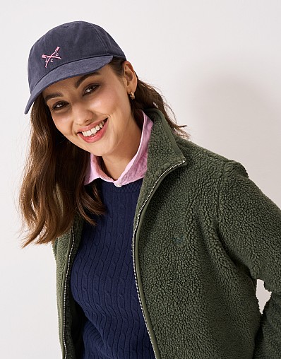 Cotton Crew Logo Cap in Navy