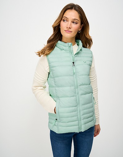 Lightweight Padded Gilet in Pale Green