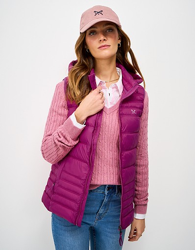 Lightweight Padded Gilet in Fuchsia Pink