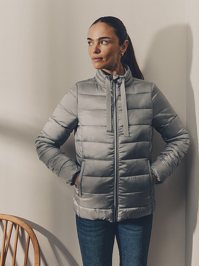 Metallic Padded Jacket in Silver