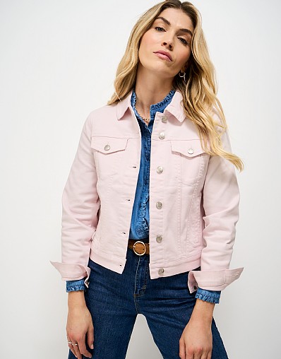 Denim Western Jacket in Light Pink