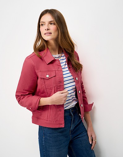 Denim Western Jacket in Red