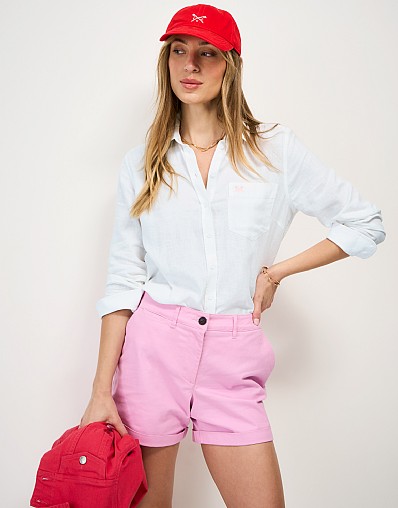 Relaxed-Fit Linen-Blend Shirt in White
