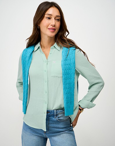 Harlie Shirt in Turquoise Blue