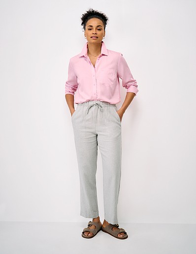 Relaxed Fit Viscose-Lyocell Shirt in Pink