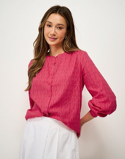 Bernice Cotton Blouse in Pink