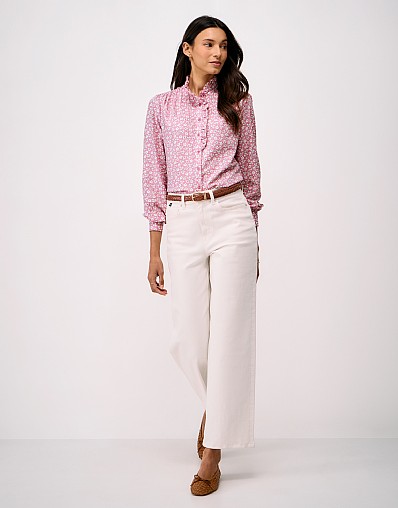 Harmony Frill Blouse in Pink Floral Print