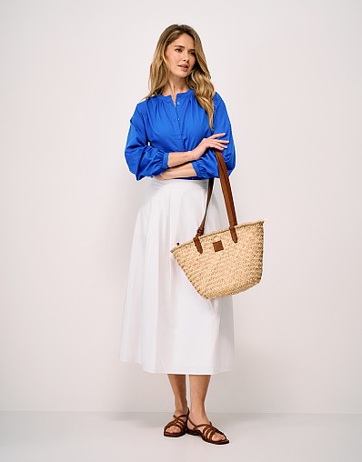 Louisa Button Through Blouse in Blue