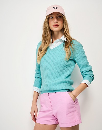 Heritage Cable Jumper with Cashmere in Blue