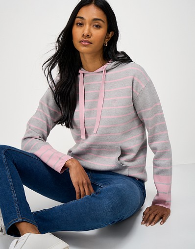 Kiefer Stripe Hoodie in Pink Stripe