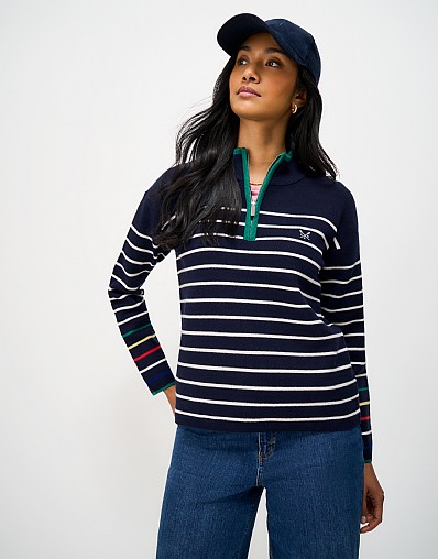 Kiefer Half Zip Jumper in Navy