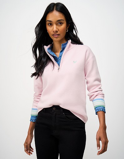 Kiefer Half Zip Jumper in Pink