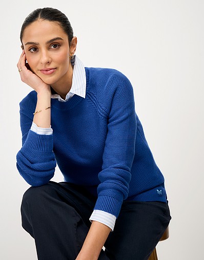 Cotton Stitch Jumper in Blue