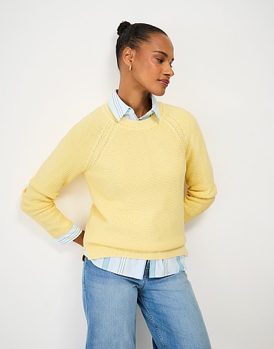 Cotton Stitch Jumper in Yellow