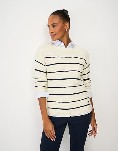 Tali Jumper in White and Navy