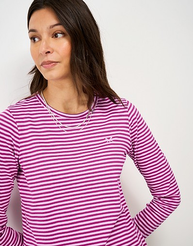 Long Sleeve Stripe Top in Pink