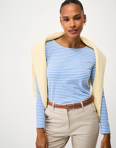 Ballet Back Jersey Top in Blue