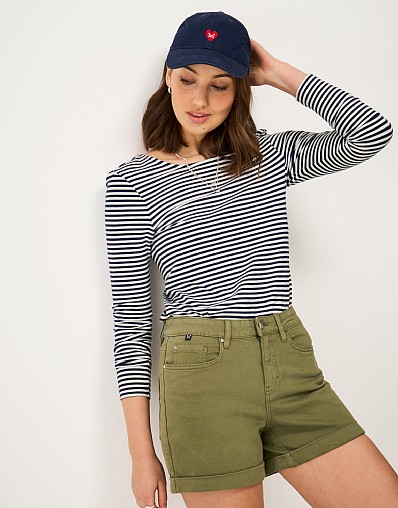 Ballet Back Jersey Top in Navy