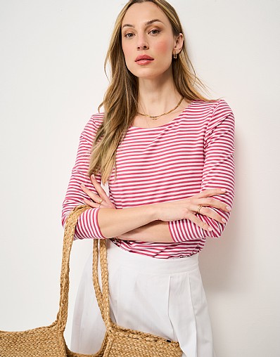 Ballet Back Jersey Top in Pink