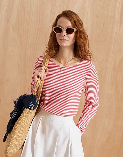 Ballet Back Jersey Top in Pink