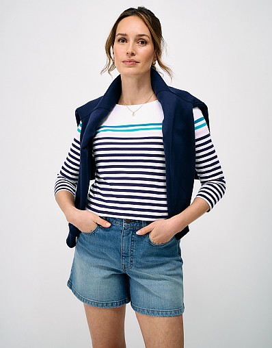 Essential Breton Top in Blue Multi-Stripe