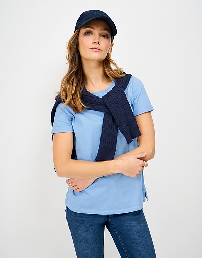 Crew Slub T-Shirt in Pale Blue