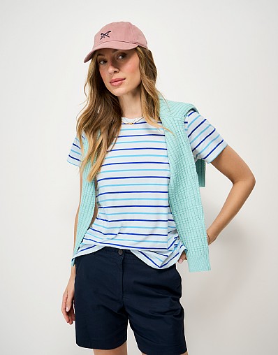 Cotton Breton Tee in Blue & White Stripe