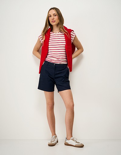 Modal Ruby Top in White and Pink Stripe