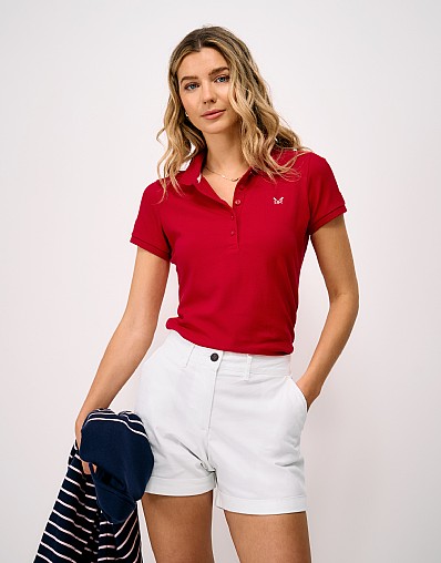 Classic Cotton Polo in Cherry