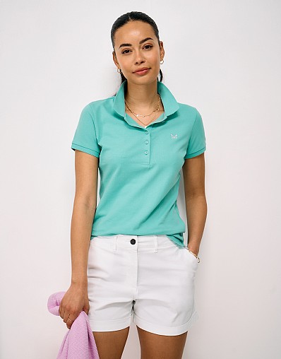 Classic Cotton Polo in Pool Blue