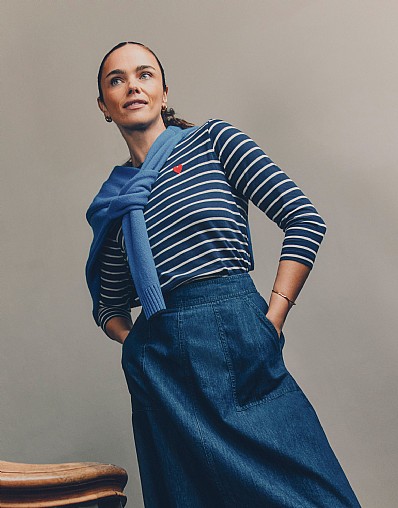 Embroidered Essential Breton in Navy