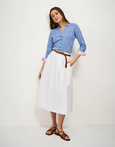 Jersey Shirt in Blue Vintage Daisy Print