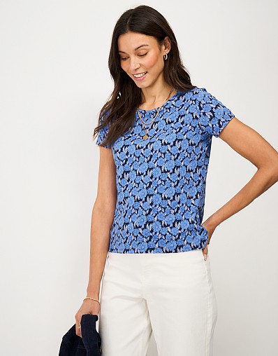 Viscose T-Shirt in Blue