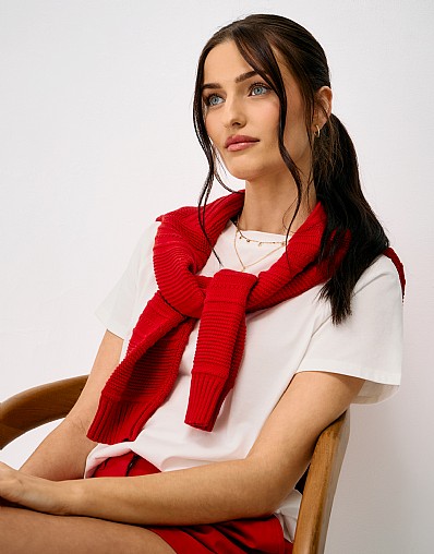 Raglan Sleeve T-Shirt in White