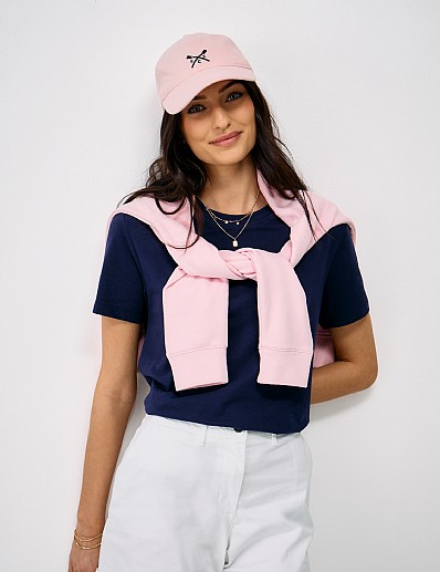 Relaxed Fit Cotton T-Shirt in Navy