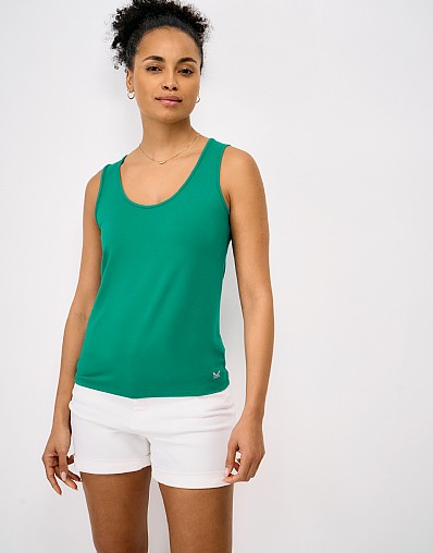 Scooped Modal Vest in Green