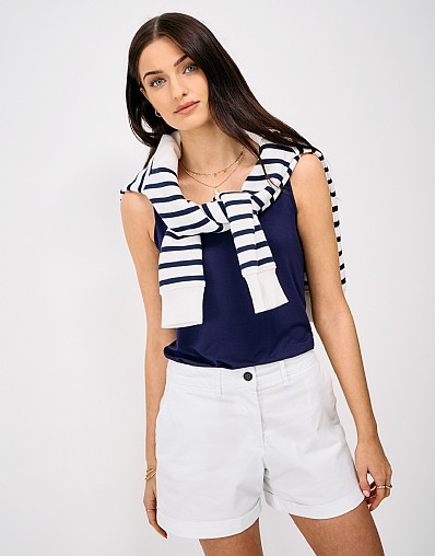 Scooped Modal Vest in Navy