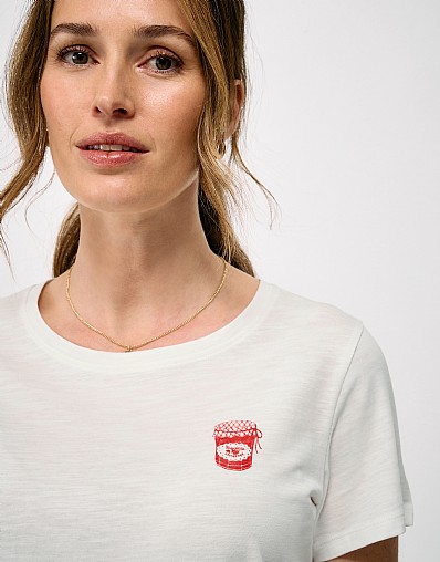 Cotton Graphic Tee in White