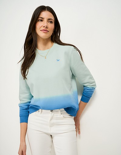 Brushed Back Ombre Sweatshirt in Blues
