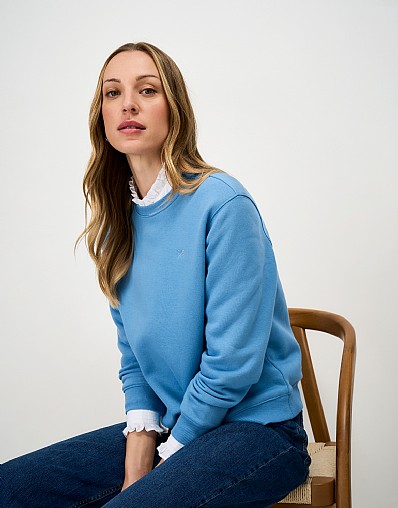 Soft Cotton-Mix Sweatshirt in Blue