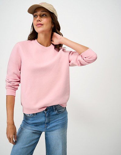 Soft Cotton-Mix Sweatshirt in Light Pink