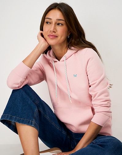 Heritage Cotton-Mix Hoodie in Light Pink